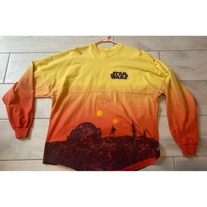 Disney Star Wars Tatooine Spirit Jersey Adult Medium Sunset Long Sleeve Gradient